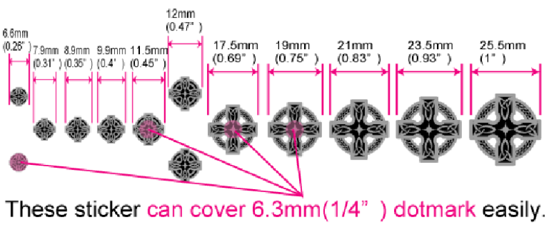 F-072CC-MT Inlay Stickers, Celtic Cross (Metallic) Fret Markers