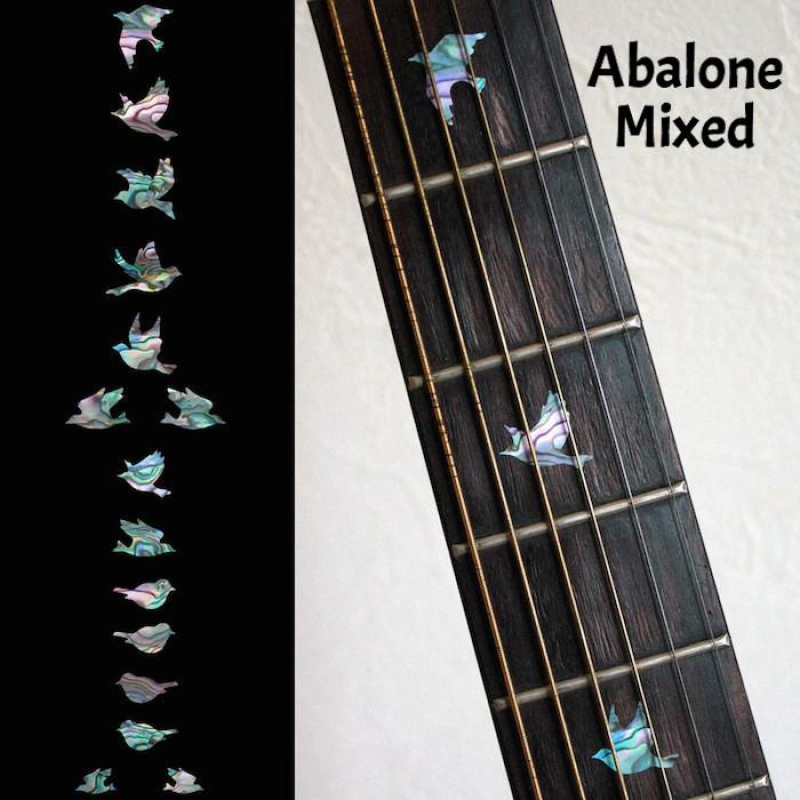 F-099DV-MX Inlay Stickers, Dove Fret Markers (Abalone-Mix)