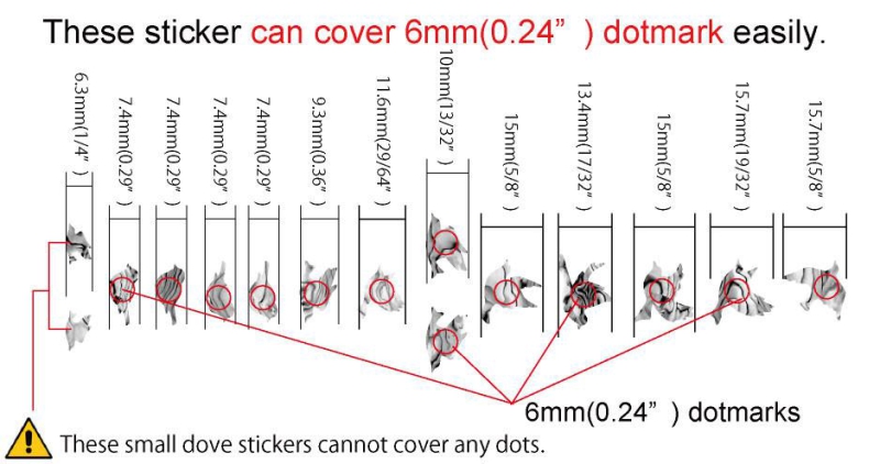 F-099DV-WT Inlay Stickers,Dove Fret Markers (WS)