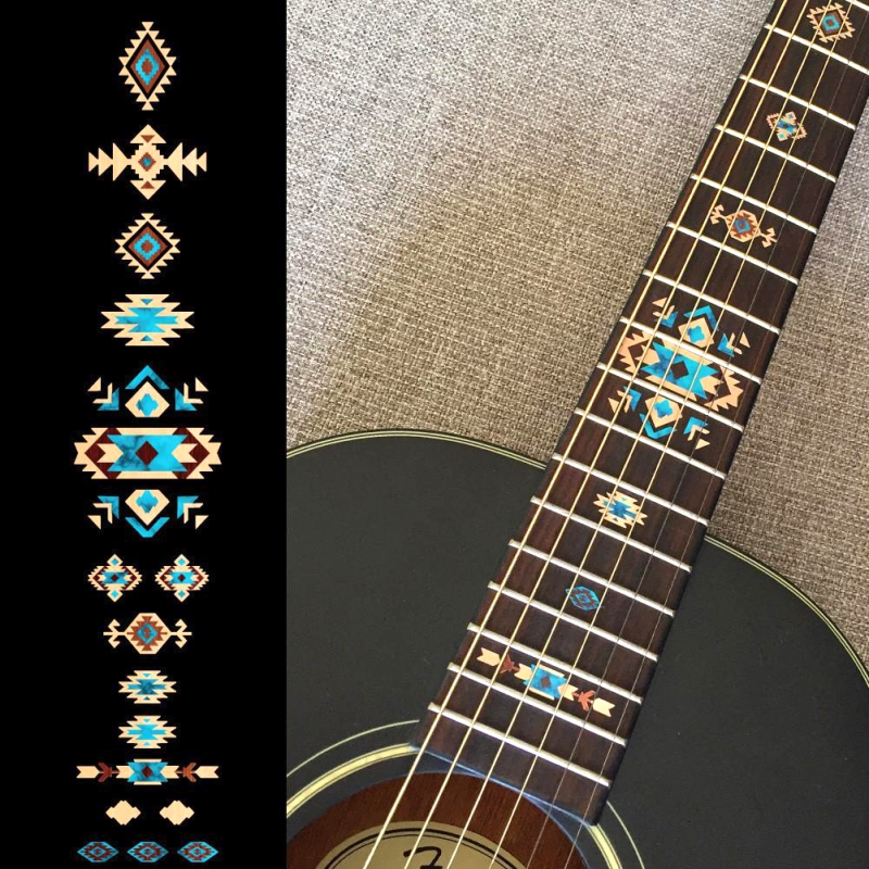 F-294NA-NA Inlay Stickers, Native American Style Ethnic Pattern Fret Markers (Natural)