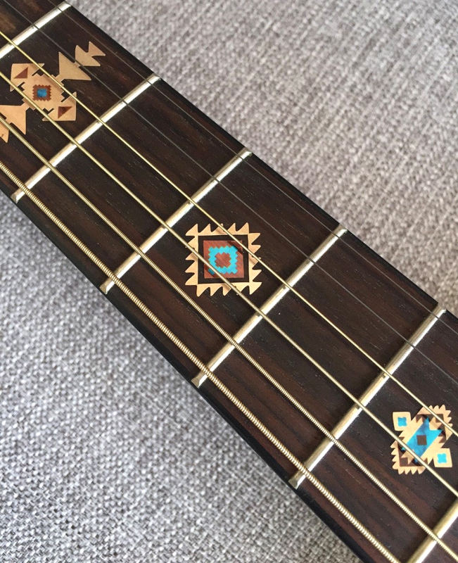 F-294NA-NA Inlay Stickers, Native American Style Ethnic Pattern Fret Markers (Natural)