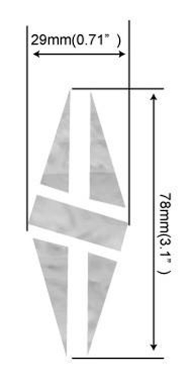 H-111DH-GD Inlay Stickers, Diamond Hatch Decals Headstock Peghead (Gold)