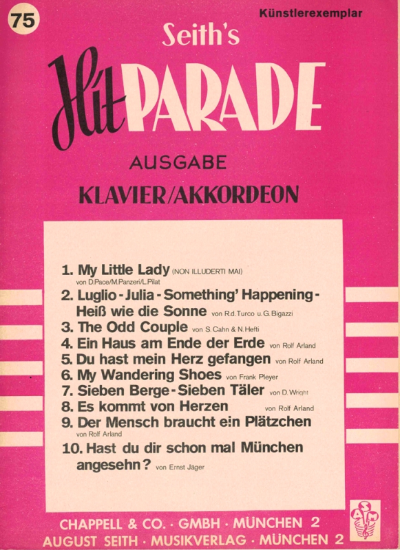 Seith´s Hitparade Heft 75 Künstlerexemplar