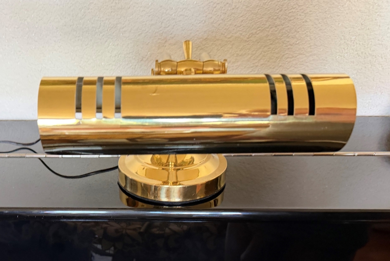 Langer Klavierlampe Messing poliert