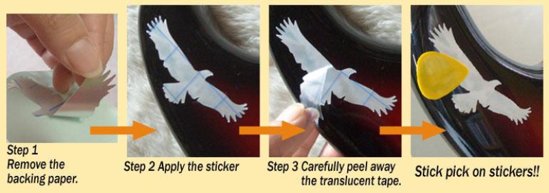 PH-240EG Inlay Stickers, Picks on Stickers "Pick Holder"-Eagle 2 sheets/pack