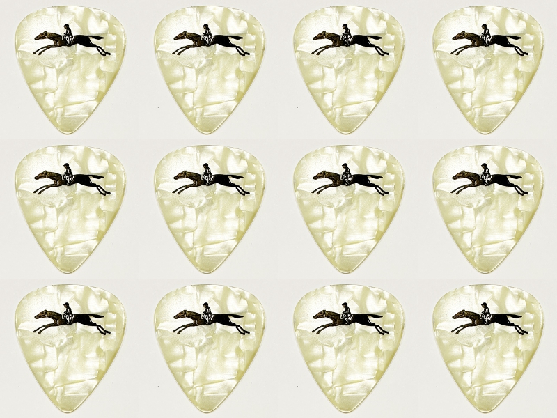 Horse 351 White Pearloid Pick White Medium Plektren 12 Stück