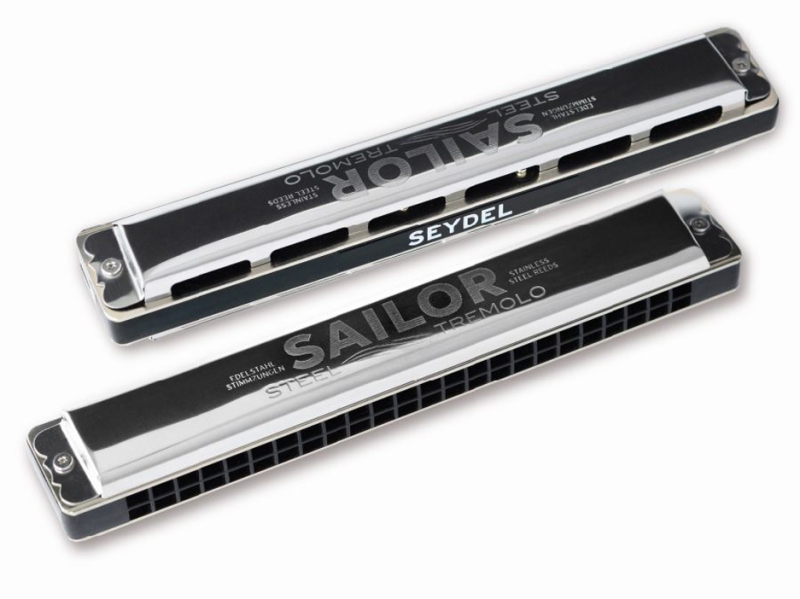 SEYDEL & Söhne Sailor Steel Tremolo Harmonisch Moll Mundharmonika - 26484 in E
