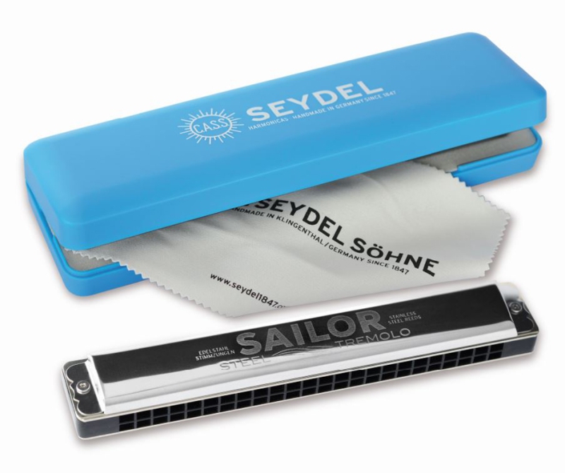 SEYDEL & Söhne Sailor Steel Tremolo Richter Mundharmonika - 26480 in G