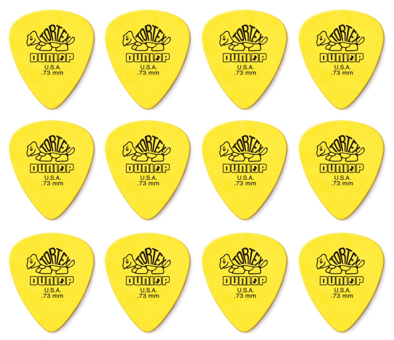 Dunlop Tortex 0,73mm Standard Plektrum Gelb (12 Stück)