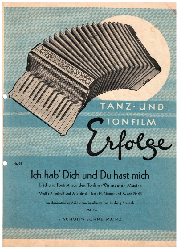 Tanz und Tonfilm Erfolge Nr. 64 für Akkordeon