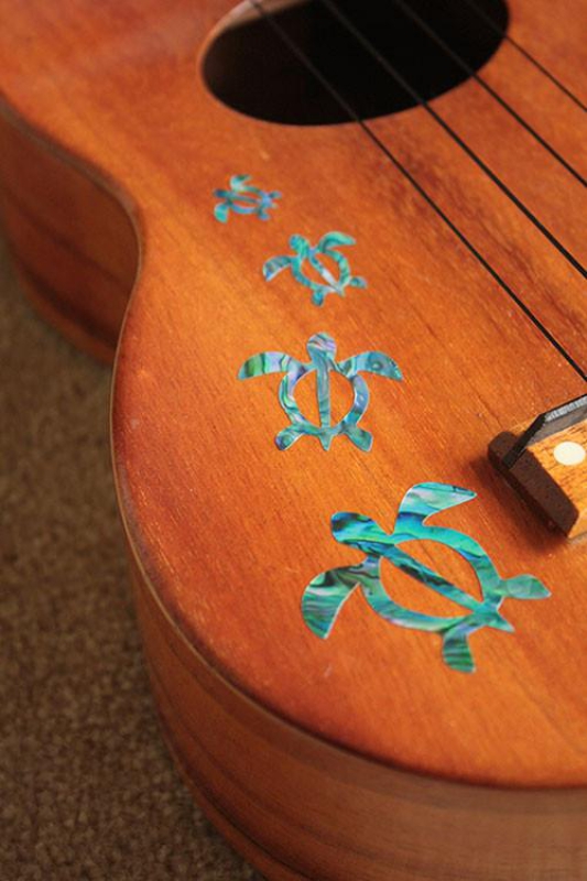 UK-273HF-BL Inlay Stickers, Body-Honu Family (Abalone Blue)