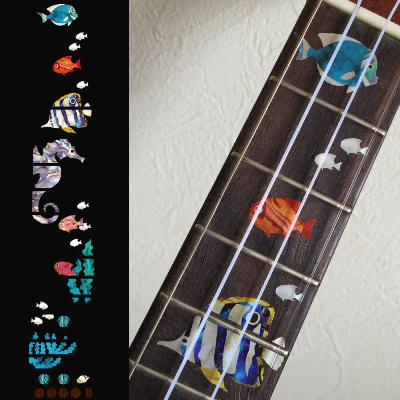 UKF-258SS-S Inlay Stickers, Fret Mark-Ukulele Small Sea World