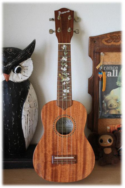 UKF-260TH-S Inlay Stickers, Fret Mark-Ukulele Tree of Life with Hummingbird