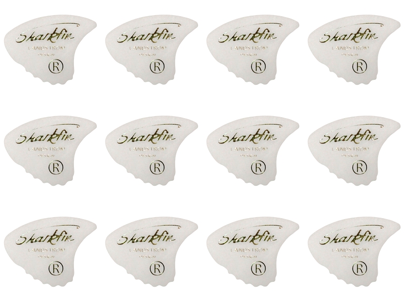 Sharkfin Goldprint Plektrum Medium 0,52mm White 12 Stück