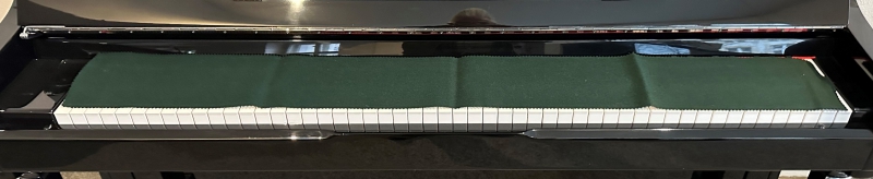 Tastenläufer Neutral Blau-Grün dunkel - Klaviaturabdeckung für Klavier  und Digitalpianos